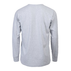 Cotton T-Shirt Crew Neck Men’s Long Sleeves Classic Ribbed Cuff and Neck Solid