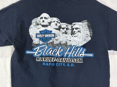 Harley Davidson T-Shirt L Blue Sturgis Wolf Full Moon 2009 Rally Biker Cowboy