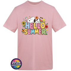Hello Summer T-Shirt Unisex S-2XL AWDis Summer Beagle Tee Dog & Bird Top Gift