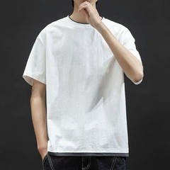 Universal Men’s Polyester Fiber Plain Crew Neck Tee Short Sleeves T-Shirt M-3XL