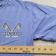 ComfortWash Shirt Mens S Purple Born To Play Lacrosse Graphic Tee Cotton