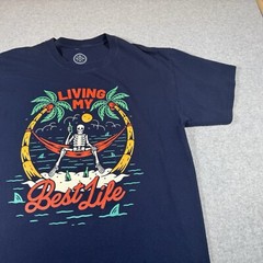 DOM Shirt Adult Large Black Streetware Artist Skeleton Casual Island Mens