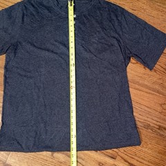 Lands’ End Henley Super T Men’s Large Tall 42-44 Short Sleeve Charcoal EUC