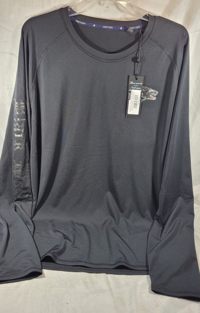 Greyson Men’s Black Wolf Falcon Long Sleeve Performance Tee – Black – XL