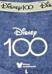 Disney Mickey Mouse Men’s Large T-Shirt 100 Years Of Wonder Logo Heather Blue