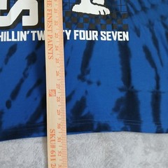 SNOOPY Men’s XL Joe Cool Tee Shirt Peanuts Chillin’ 24/7 Tie Dye Blue Hybrid NWT