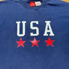 Vintage 90s Liz Claiborne USA Stars Americana Patriotic T-Shirt USA – Large XL