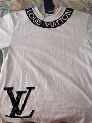 Louis Vuitton Men’s M White Cotton Jersey Crew Neck Logo Graphic T-Shirt