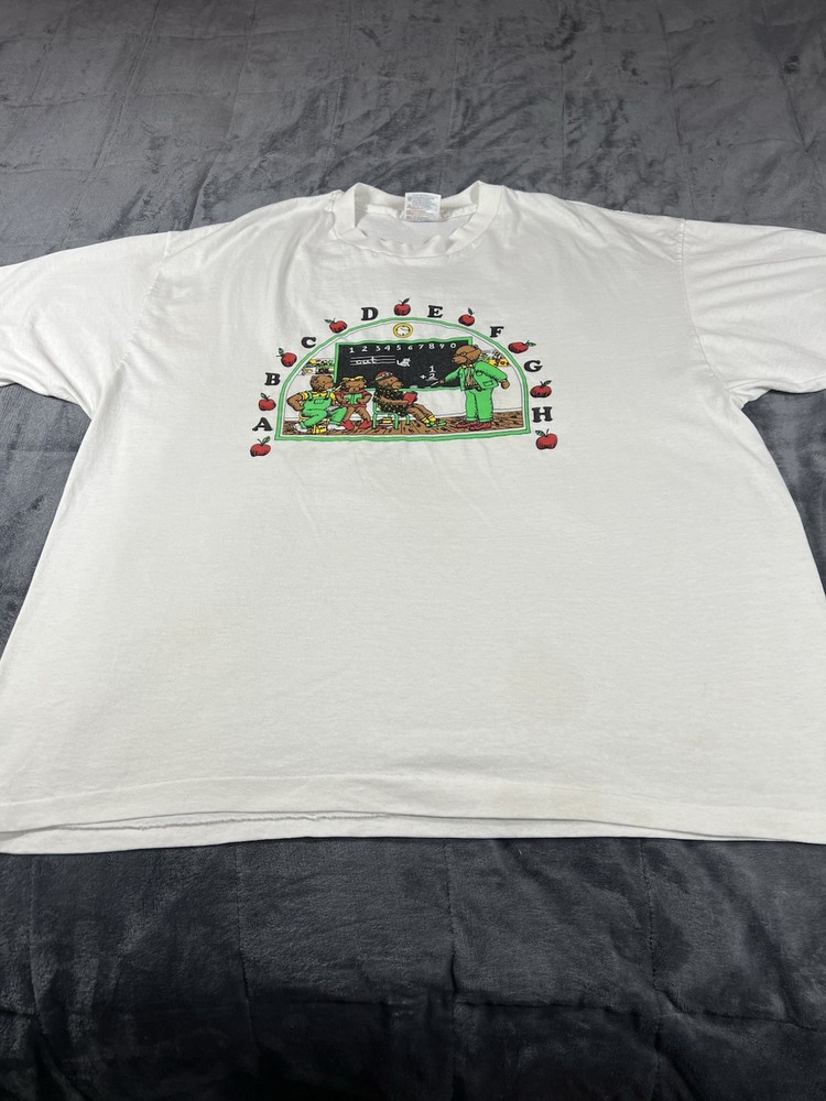 Vintage 90s Alphabet Art T Shirt White , Single Stitch size XXL￼