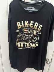 Bikers For Trump 2024 Men’s XXL Tee Shirt Black