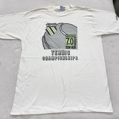 vtg 90s K-SWISS 7.0 SYSTEM TENNIS CHAMPIONSHIP T-Shirt LARGE soft shoes