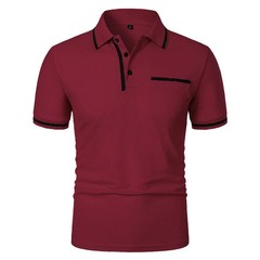 New Men’s Short Sleeve Polo Shirts Solid Color Casual T-shirt Summer Trendy
