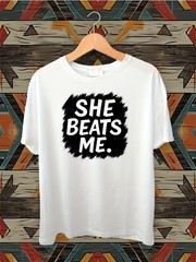 Funny I Do Beat Him Graphic T-Shirt Unisex Oversized Relaxed Crew Neck Short√