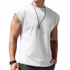 “Men’s Sleeveless T-Shirt Summer Sports Vest Casual Loose Fit Top”