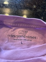 Vineyard Vines Mens Lilac Pink Long Sleeve TShirt With Circle Whale, Large, New!