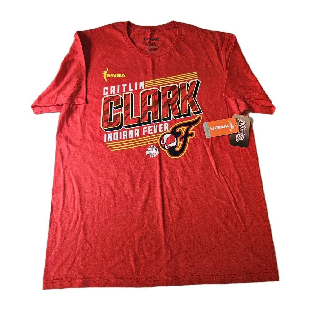 WNBA x Stitches Caitlin Clark Indiana Fever T Shirt Large Red 2025 Cotton NWT