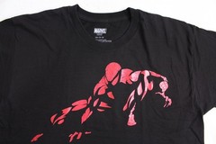Mens L Large Spiderman Mad Engine Y2K Metallic Red Paint Foil Shirt Mad Engine