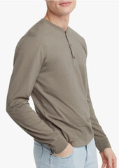 Hanes Comfortblend Originals T-Shirt, Long Sleeve Cotton Henley for Men-SMALL