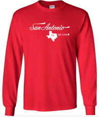 San Antonio Texas State T-Shirt Long Sleeve Graphic tee Unisex apparel Text