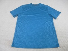 BCG Mens Shirt Large Blue Camo Camouflage Stretch Short Sleeve Crew Neck