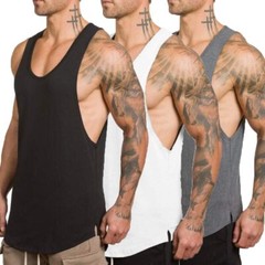 Men’s Gym Tank Top Sleeveless Muscle Shirt Workout Stringer Cut Off Bodybuilding
