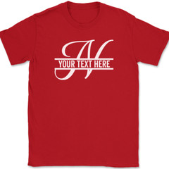 Letter N Monogram Your Text Here Custom T-Shirt Personalize Family Tee