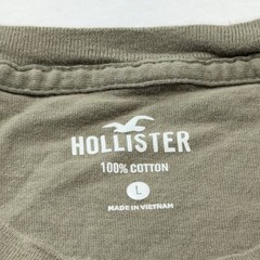 Hollister Long Sleeve Shirt Mens L Olive Green Good Cotton Logo 324R2713