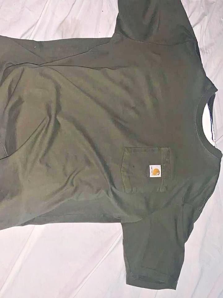 Carhartt Men’s Loose Fit Pocket Logo T-Shirt Green L Short Sleeve Crew