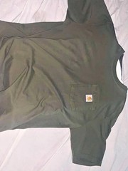 Carhartt Men’s Loose Fit Pocket Logo T-Shirt Green L Short Sleeve Crew