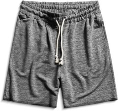 Mens Lounge Shorts Knit Terry Cloth Drawstring Athletic Small, Marled Black