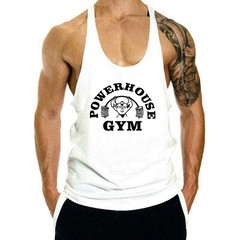 Men Tank Tops Sleeveless Y-Back Shirts Gym Stringer Bodybuilding Fitness T-Shirt