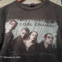 Vintage Coal Chamber Blue Grape T Shirt 1998 Size Medium Black Faded Nu Metal