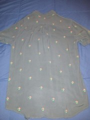 Pac Sun Mens Button Down Black Shirt with Red Rose Pattern, Rayon Size S