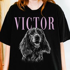 Custom Dog Portrait Shirt, Personalized Pet Photo Sketch Graphic Tee