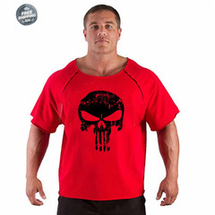 Men’s T Shirts Fitness Men Bodybuilding Shirt Batwing Sleeve Rag Shirt Gym