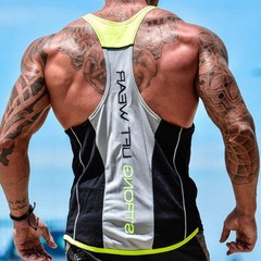 Men’s Gym Tank Top Muscle Shirt Sleeveless T Shirt Workout Fitness Training Tee