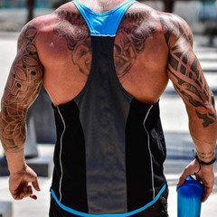 Men’s Gym Tank Top Muscle Shirt Sleeveless T Shirt Workout Fitness Training Tee