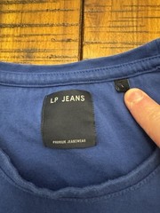 LP Jeans Graphic Print Louis Philippe Sz Large Blue T Shirt
