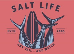 Salt Life Tails and Water Saltwash S/S Tee Red Adult L Live Salty Saltife NWT