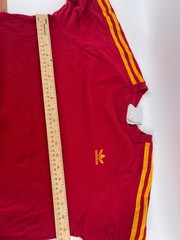 Adidas Originals Tee Men M Red Yellow Trefoil 3 Stripe Classic Style