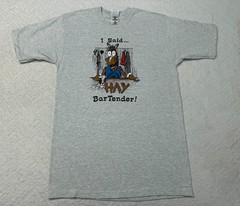 Vintage 1990s 90s Horse Hay Bartender Comic Cartoon Graphic Comedy T-Shirt M NEW