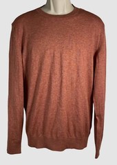 Zegna Men’s Red Cashmere Straight Hem Crewneck Knitted Jumper T-Shirt Size M/50