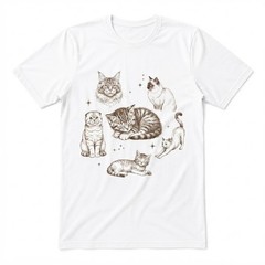 Cats 90s Vintage, Cat Lovers Gift White T-shirt