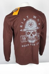 Ariat Men’s Rebar Cotton Strong Hardhead Pocket T Shirt Long Sleeve Bitter Choco