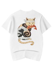 Niepce Cat koi Graphic Tee Japanese Streetwear Short Sleeves T-Shirt