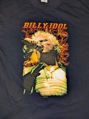 Vtg Y2K 03 Billy Idol Rock Tour Shirt Gildan Heavy L Punk Double Sided Graphic