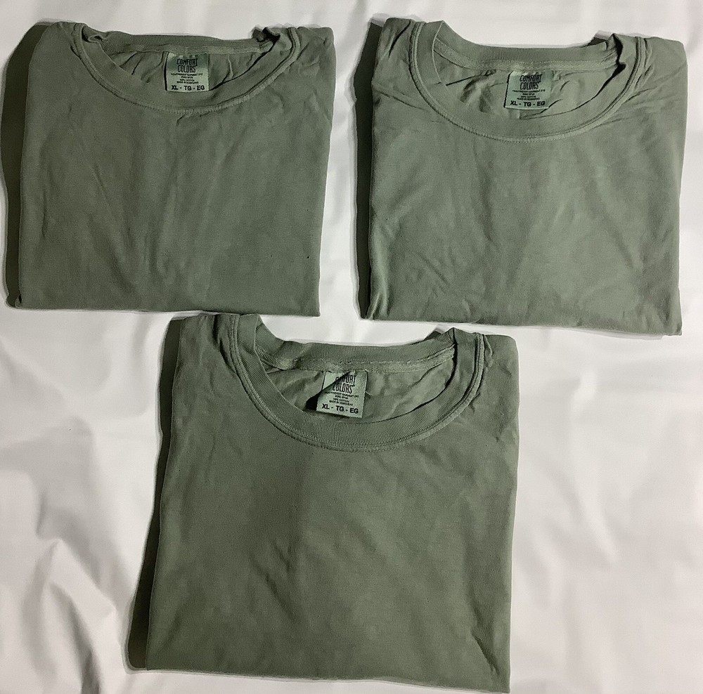 (3 Pieces) Size XL,Comfort Color T Shirt Heavyweight Ring Spun Light Green.