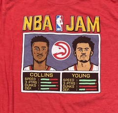 Homage NBA Jam Atlanta Hawks T Shirt Men’s Medium Red Polyester Cotton Rayon