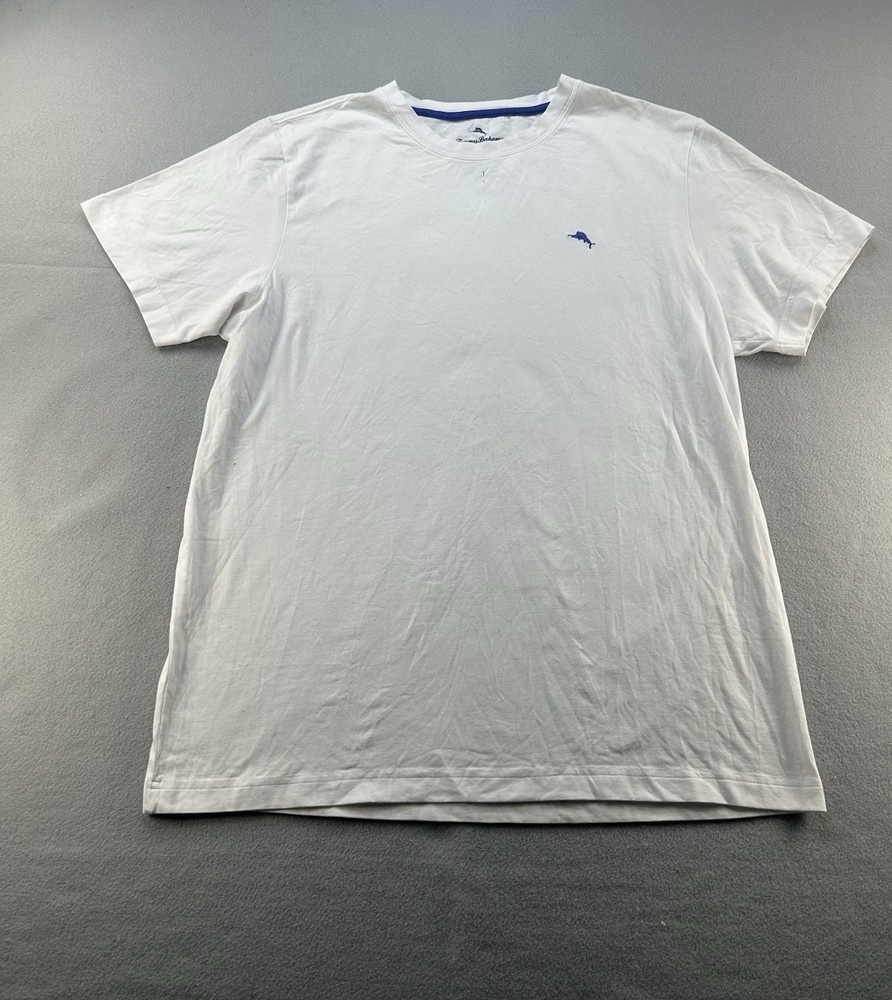 Tommy Bahama Men Shirt White M Cotton Spandex Lounge Sleepwear NWOT Marlin Logo