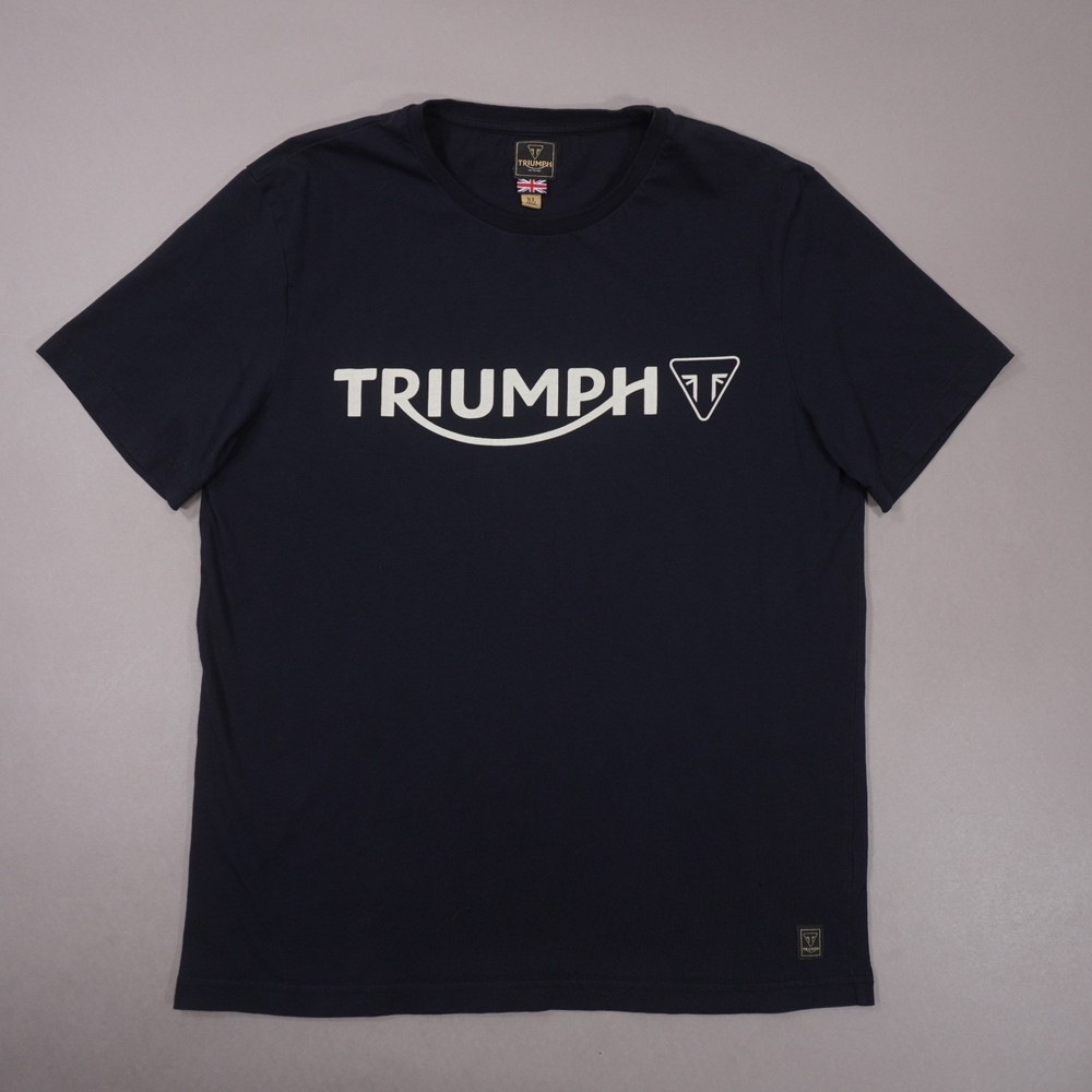 Triumph Motorcycles Official Merch Logo T Shirt Mens XL Black Cotton / Flaw